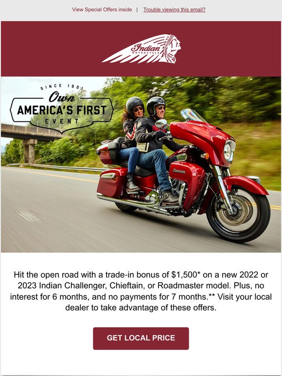 Own America’s First with a trade-in credit of $1500*