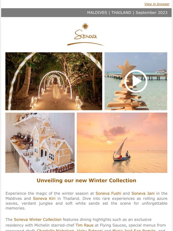 Soneva’s Winter Collection