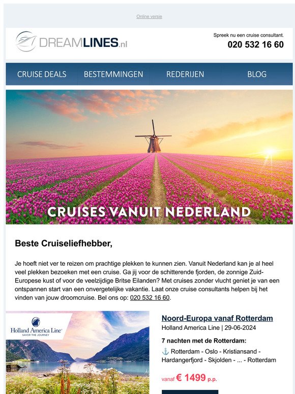 🛳️ Cruises zonder vlucht: ontspannen vakanties vanuit Nederland