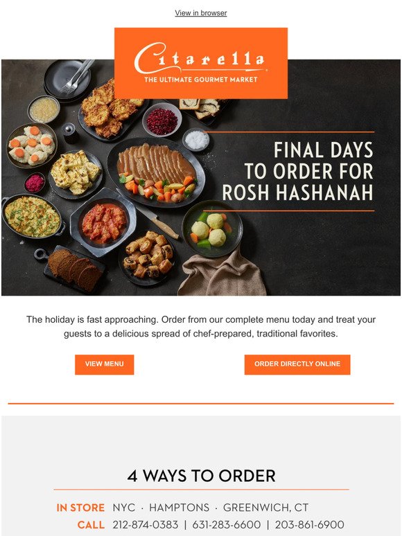 Final Days to Order for Rosh Hashanah