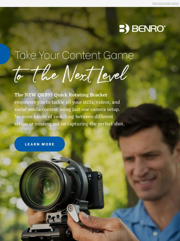Benro Stills, video, AND social media content with one camera setup