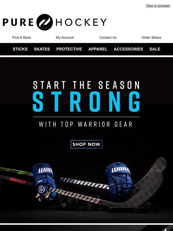 Hey, Start The Season Strong & Snipe The Hottest Warrior Sticks, Gloves, Protective & More!