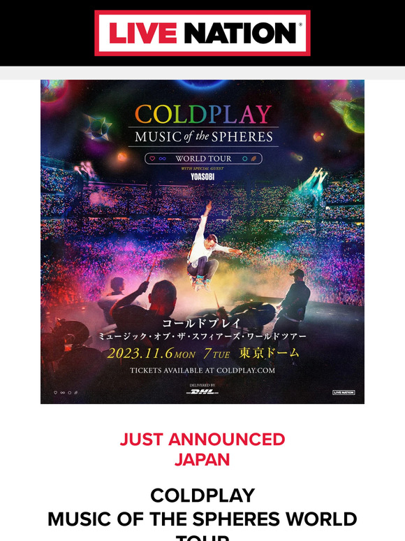 Live Nation: Coldplay: Music Of The Spheres World Tour - Tokyo Ticket