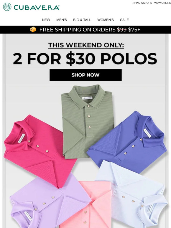 ⚡️ 2 For $30 Polos This Weekend Only ⚡️