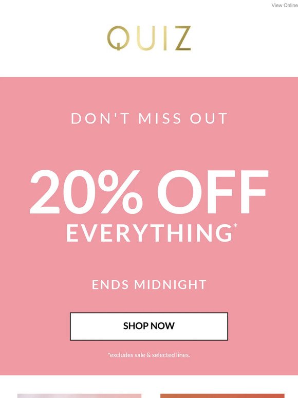 20% off everything 💗