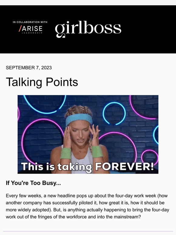 Girlboss 📅4day work week, what happened? Milled