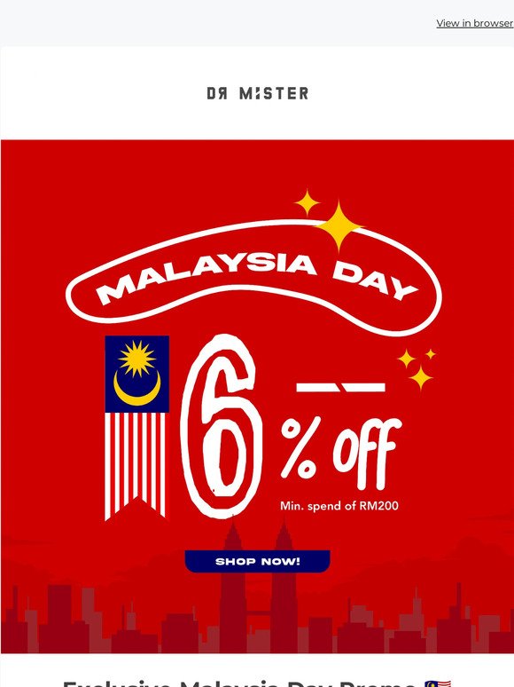 🇲🇾 16% Off Your Purchase: Malaysia Day Special!