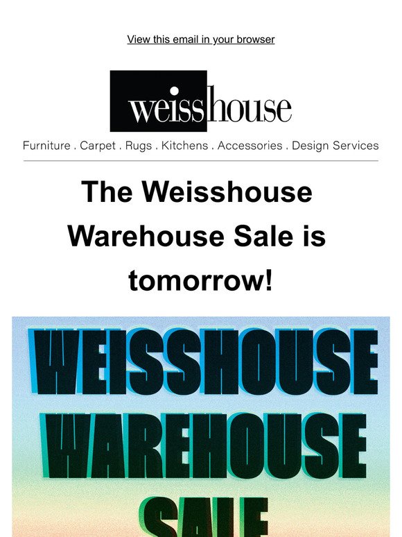 The Warehouse Sale is tomorrow!
