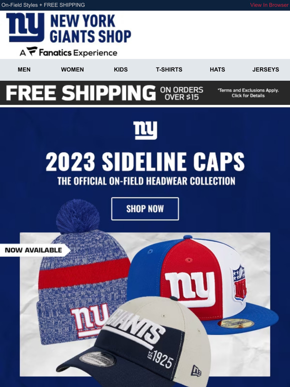 New York Giants Sideline Gear, Giants On-Field Hats, Shirts, Polos