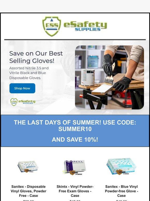 Last Days of Summer - Save on Our Vitrile and Vinyl Gloves