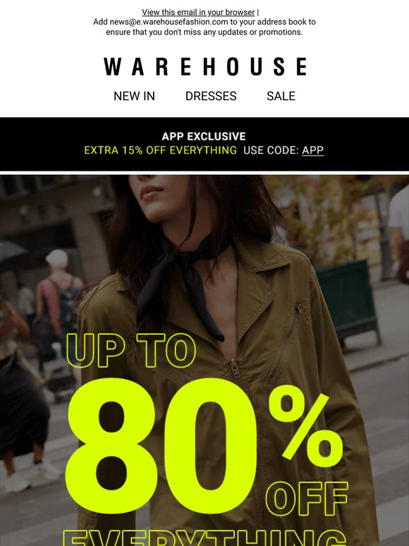 Time is running out to take up to 80% off everything