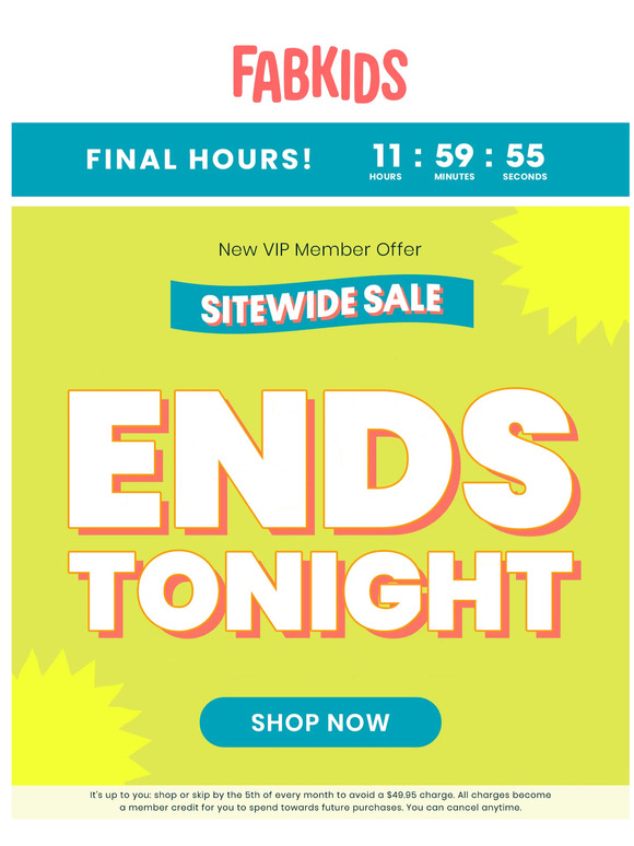 Final reminder: This Sale Ends TONIGHT