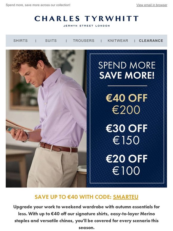 Up To €40 Off a Wardrobe Refresh