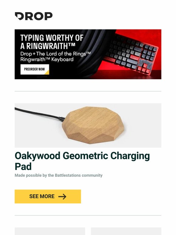 Oakywood Geometric Charging Pad, Drop + Atoms to Astronauts Desk Mats, Angry Miao Hover Ergonomic Maglev Wrist Rest and more...