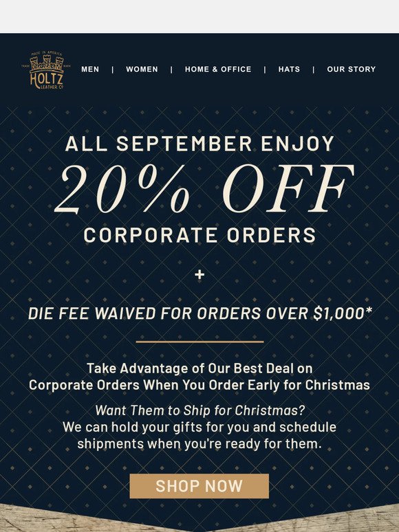 20% Off Corporate Gifts All September