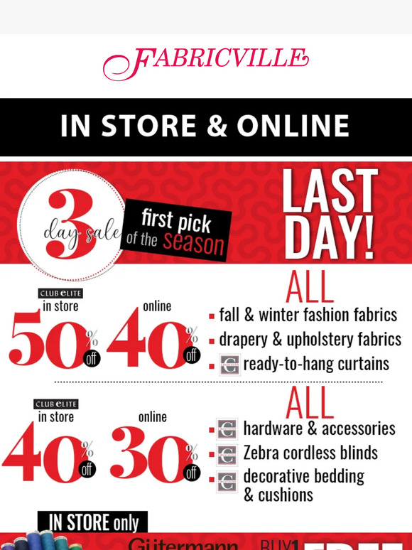 Fabricville online deals