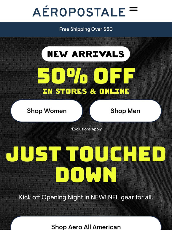 Just Touched Down: NEW! Aero All American NFL gear for all 