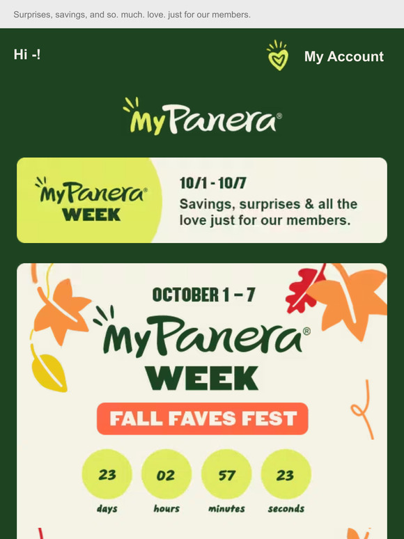 Panera Bread Get bready, —! MyPanera Week is BACK! Milled