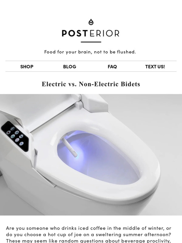 Tushy Electric vs. NonElectric Bidets Milled