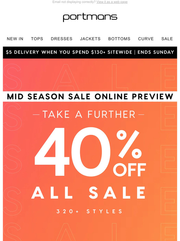 Your Exclusive SALE PREVIEW | Take a further 40% off sale