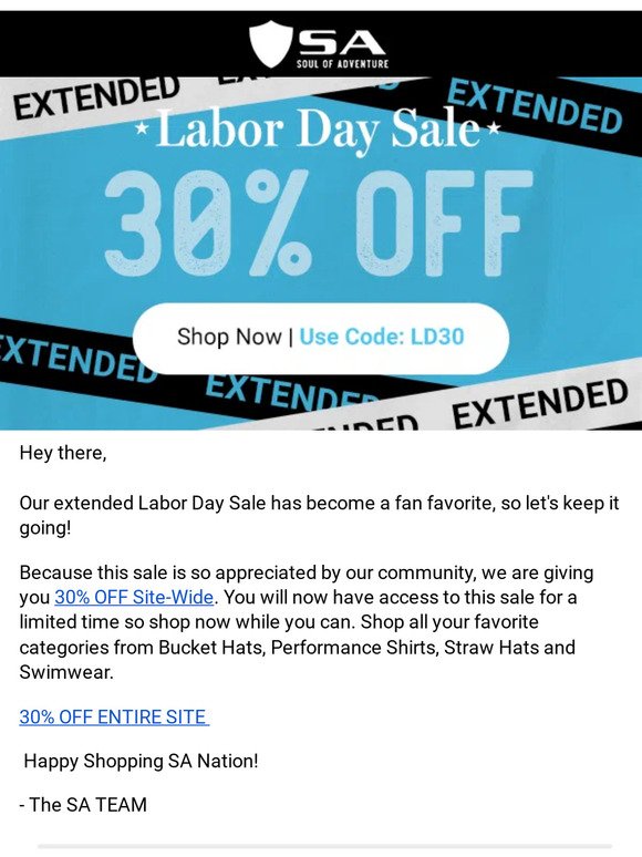 Additional 30% OFF your cart