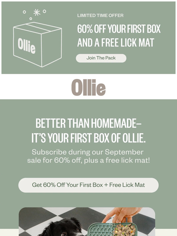 60% off + a FREE lick mat! 🐕
