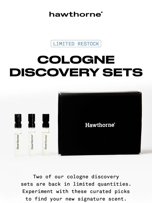 Limited restock of cologne sampler sets