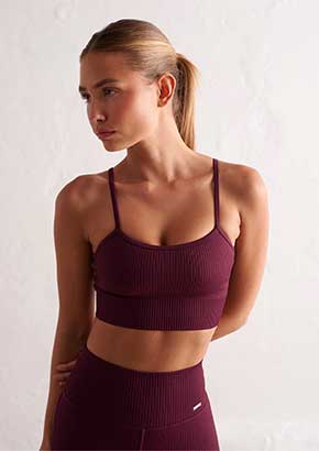 Bordeaux Ribbed Seamless Strap Bra