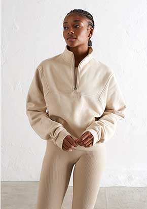 Cafè Au Lait Logo Sweat Half Zip