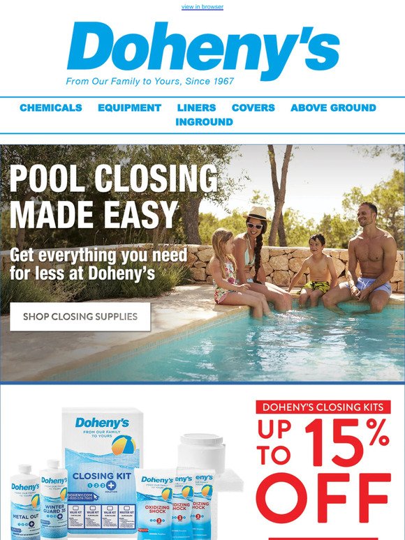 Stress-Free Pool Closing: 15% Off Kits for a Smooth Shutdown!