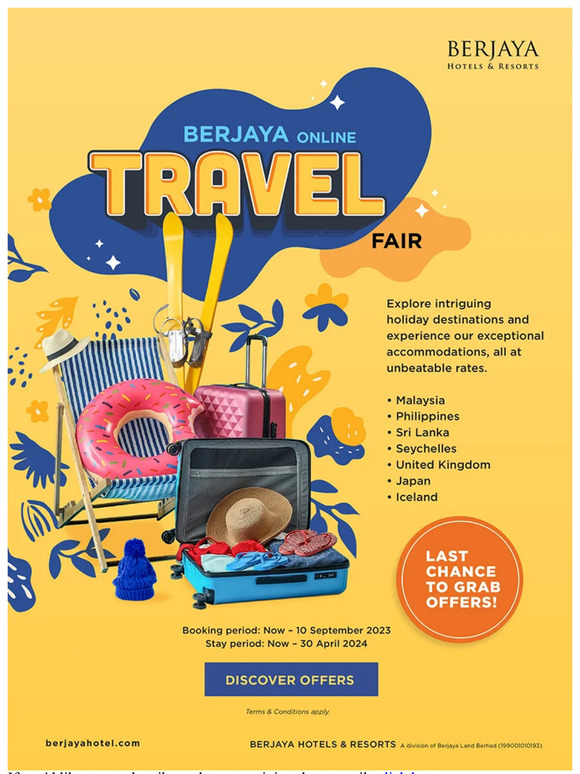 Last Chance to Grab Offers at Berjaya Online Travel Fair!