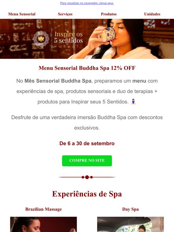 Menu Sensorial Buddha Spa 12% OFF