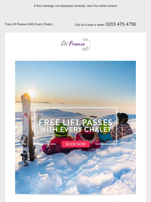 Free Lift Passes With Every Chalet!
