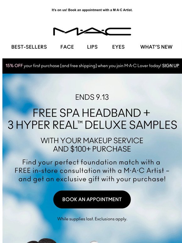 Inside: FREE makeup service + FREE gift with your purchase!