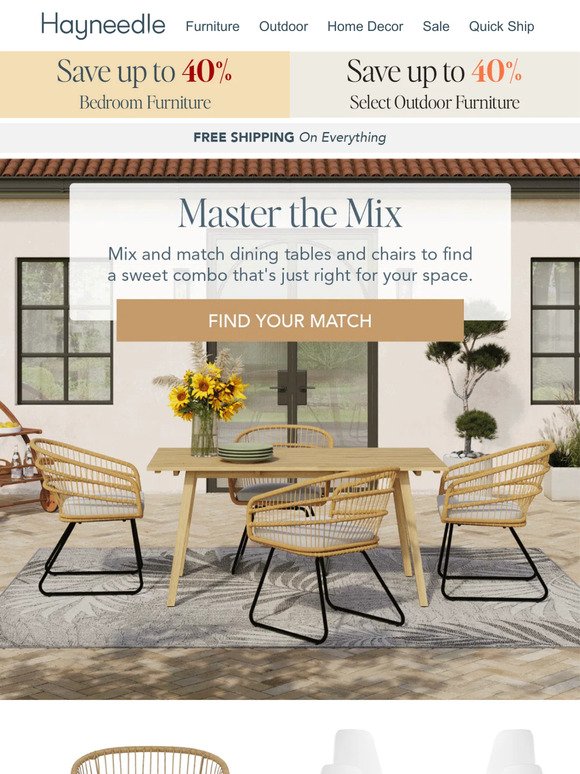 Mix & match your patio dining