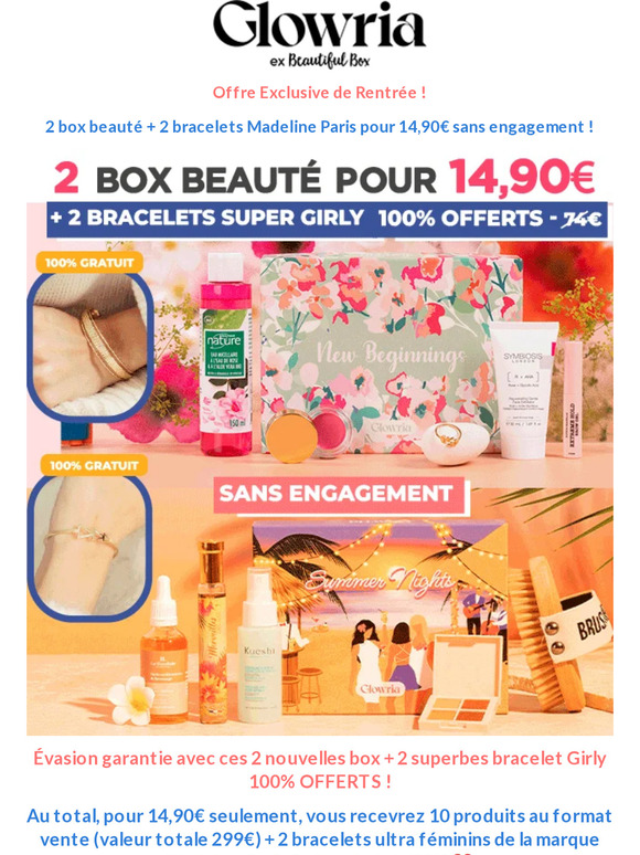 Calendrier de l'avent Glowria 2023 - Contenu et promo à 39,90€ !