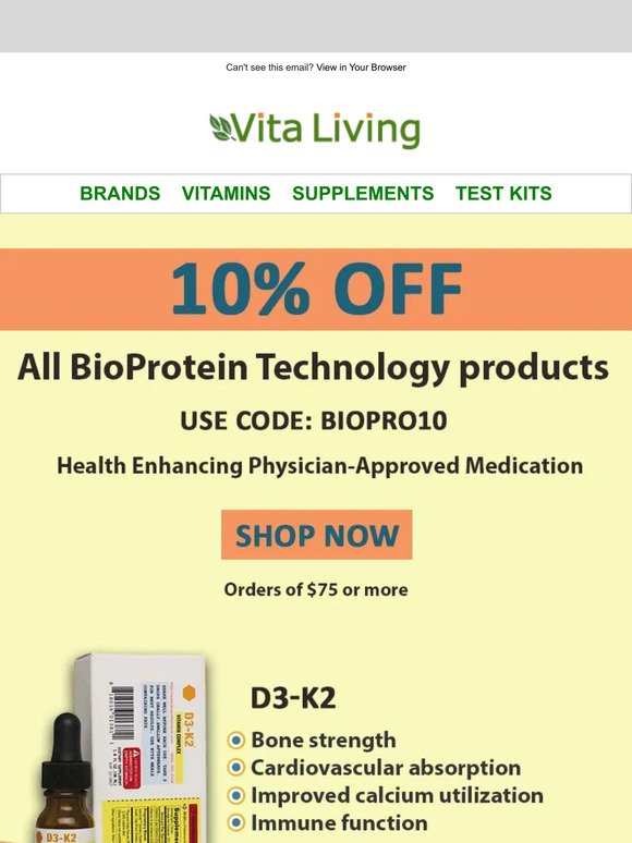 Save Now! 10% Off BioProtein Technology supplements