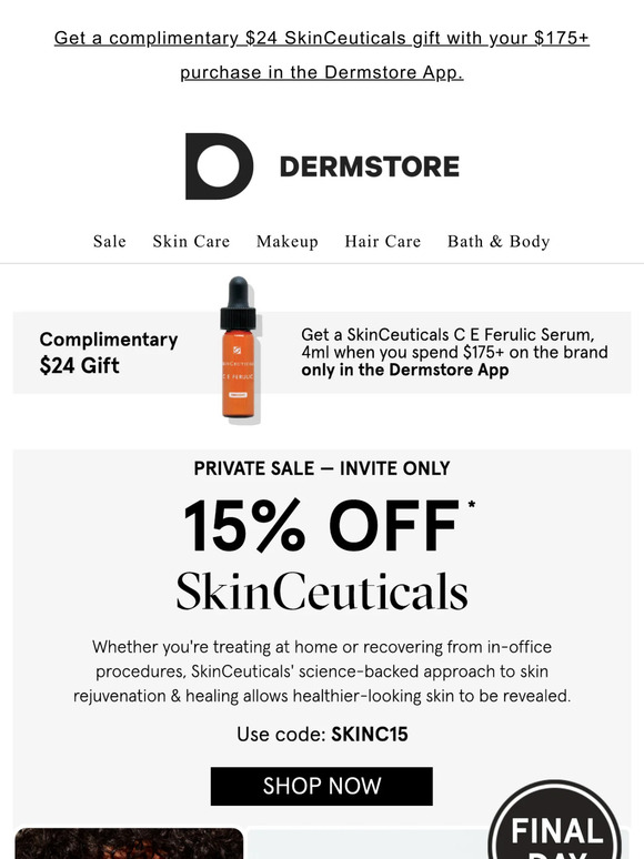 Final Day: 15% off SkinCeuticals' five-star faves