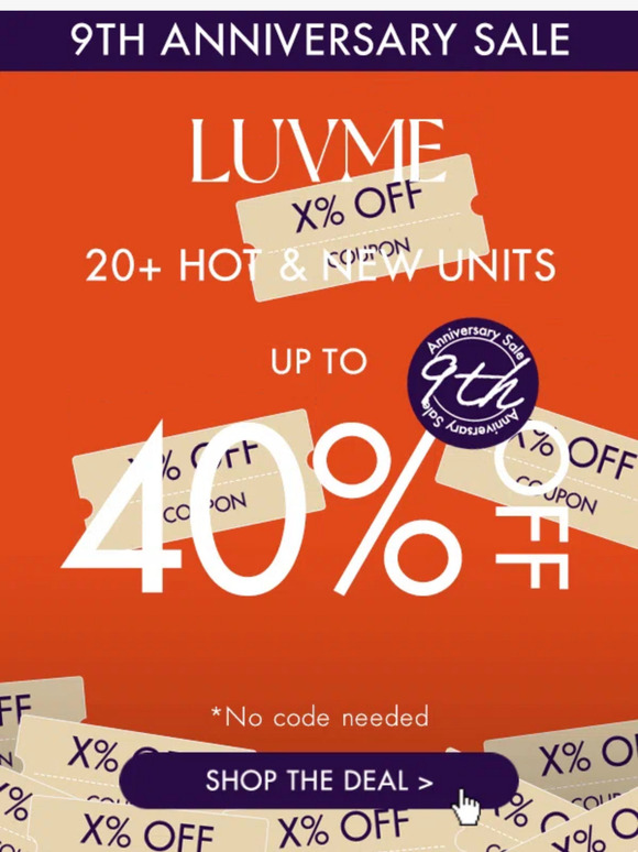 Luvme Hair Up to 40 off! Join the 9th anniversary deal now! Milled