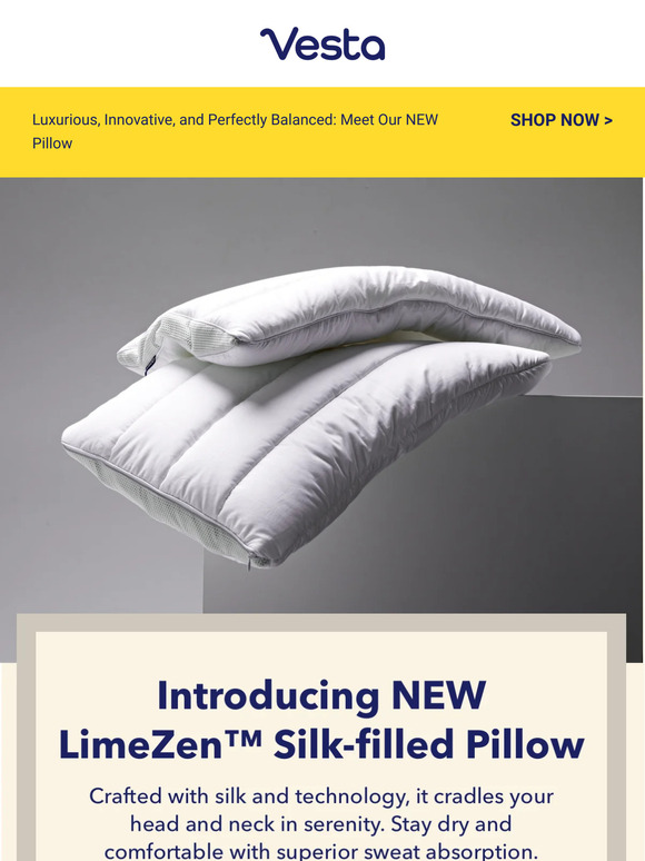 Vesta Sleep Introducing the New SilkFilled Thin Pillow! 😊 Milled