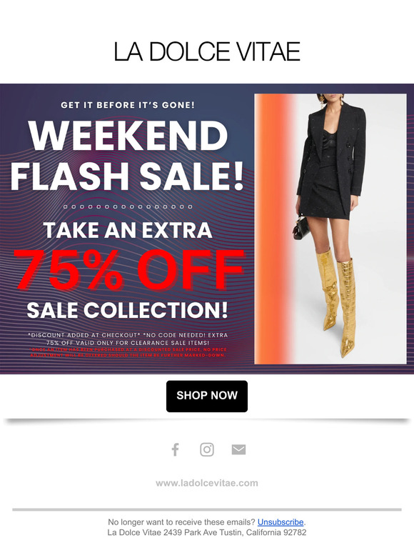 🔻For YOU: Extra 75% Off Weekend Flash Sale!