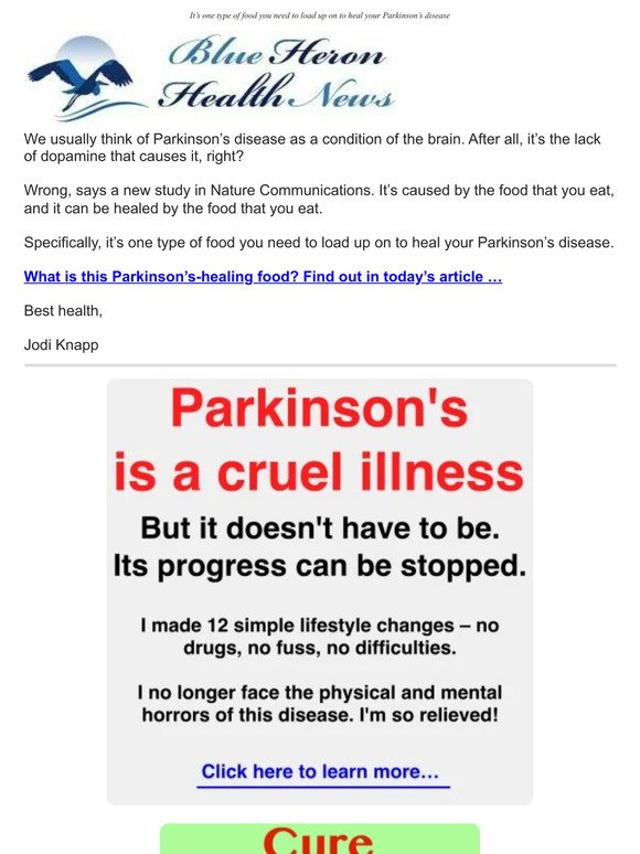 This Food Heals Parkinson’s Disease