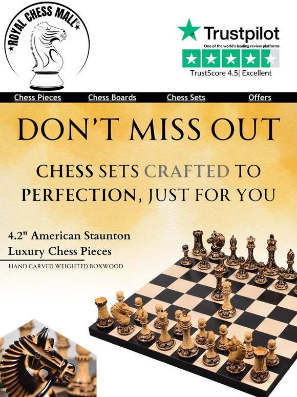 Elevate Your Game, Shop Hand Carved Chess Sets Today|  Royal Chess Mall® | Use Code: CHESS20