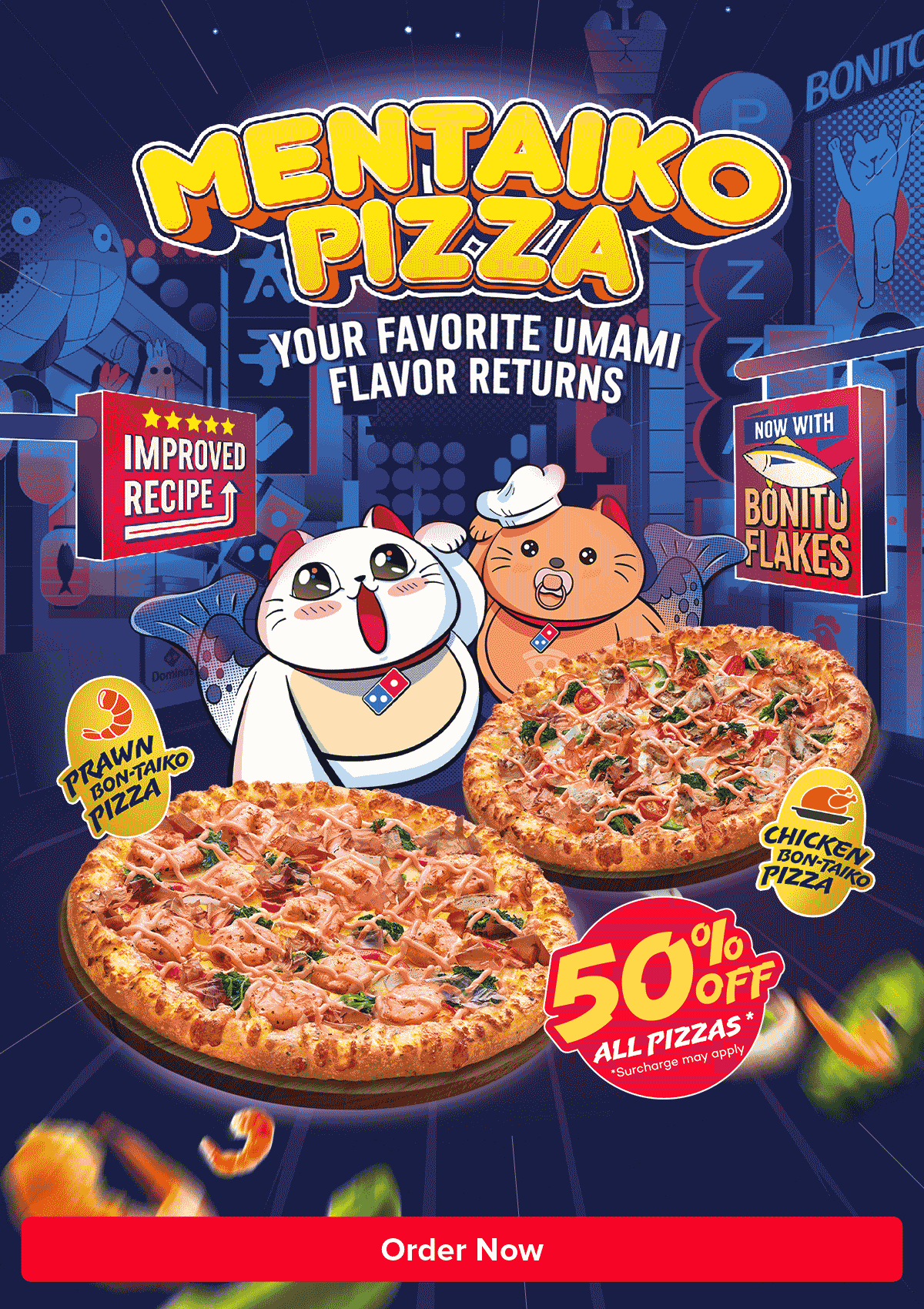 Domino's Pizza Love Bonito Flakes? Try NEW Mentaiko Pizzas with Umami