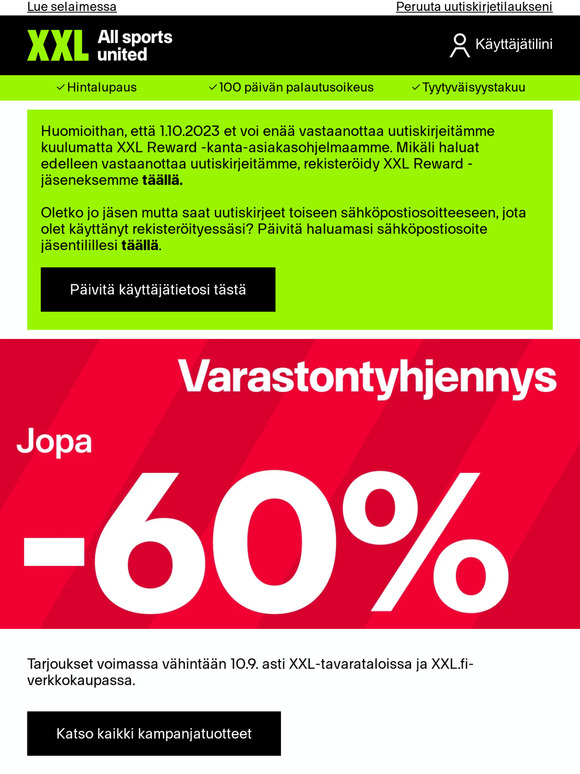 Nämäkin joutavat pois varastosta! Jopa -60%	🧹