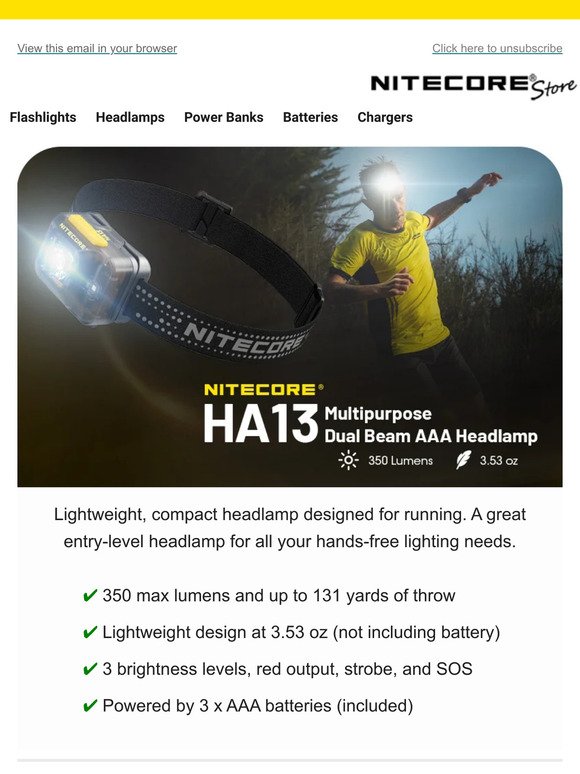 Sleek, Lightweight Headlamp 🔥 New Nitecore HA13 Headlamp