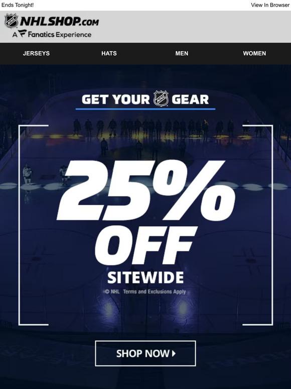 25% Off Your New NHL Gear!