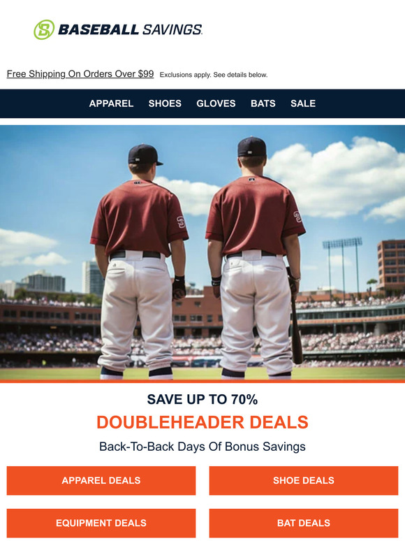 Doubleheader Deals: Save Up To 70%!