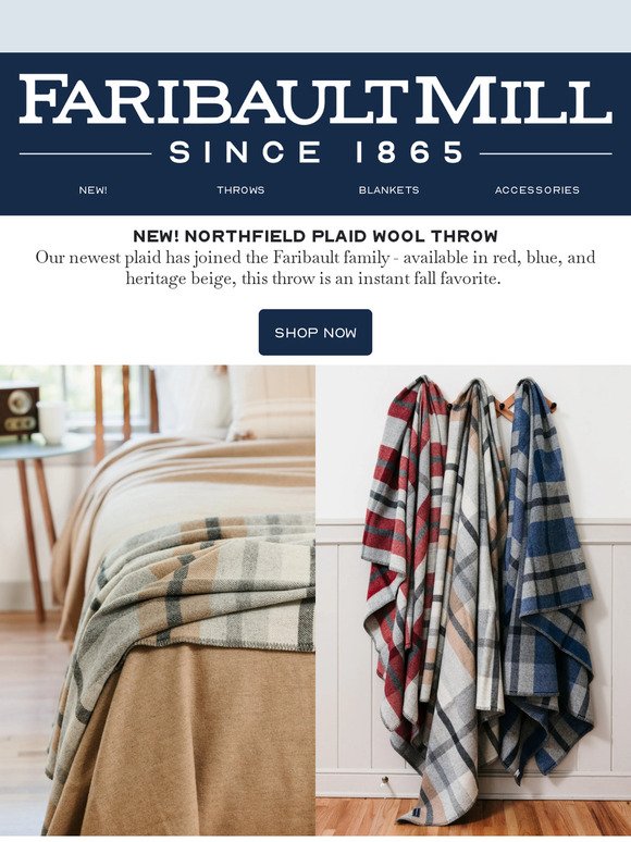 This Just In! Northfield Plaid Wool Throw!