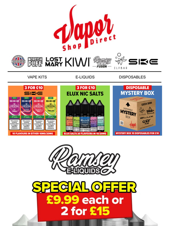 Ramsey E-Liquids 100ml Short Fills - 2 For £15🔥